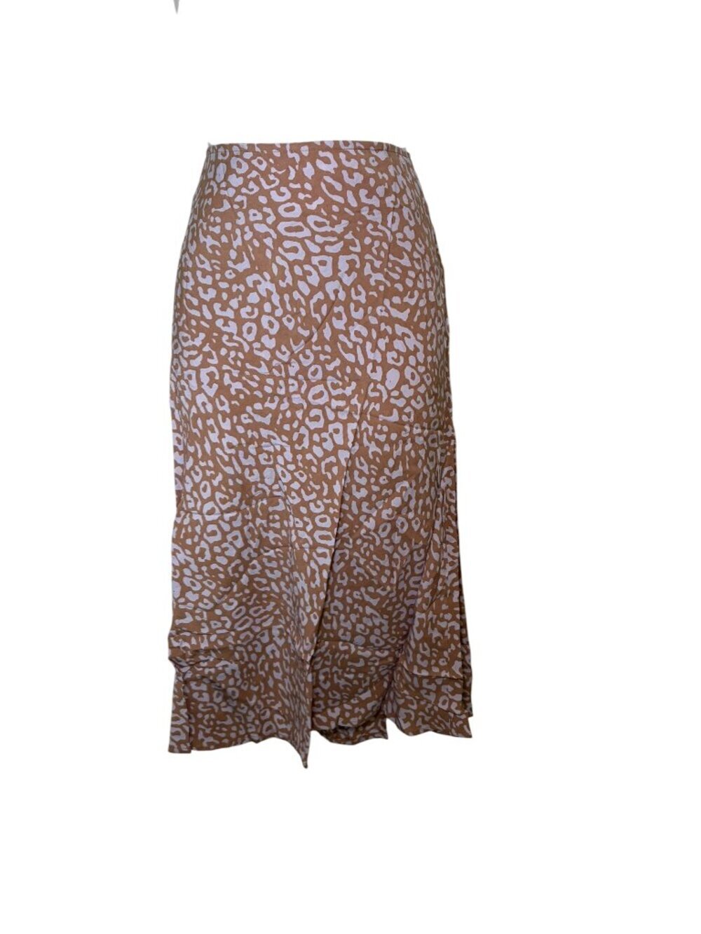 Motel Rocks Taupe Animal Print Midi Knee Length Skirt NWT Large